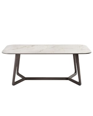 Stačiakampio formos valgomojo stalas su keramikos stalviršiu