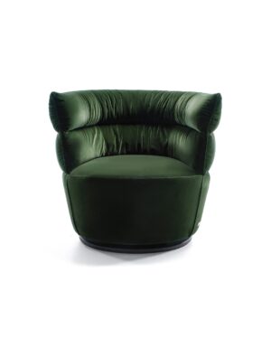 Žalias veliūrinis art deco stiliaus fotelis