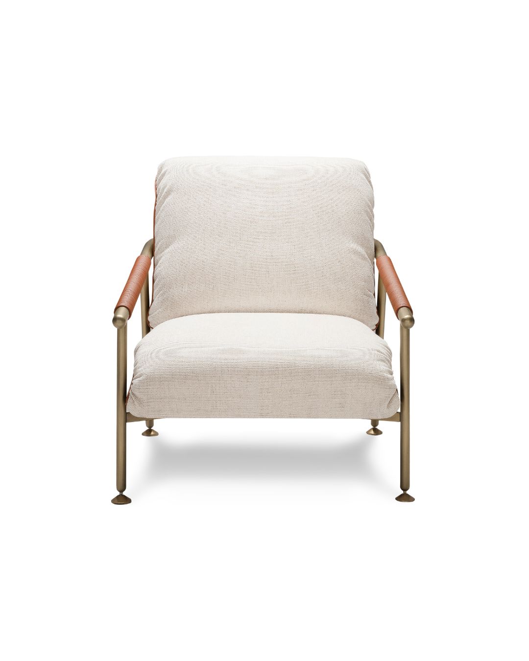 Art deco stiliaus baltas fotelis metalinėmis kojelėmis