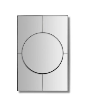 Stačiakampio formos veidrodis ploni juodu rėmeliu