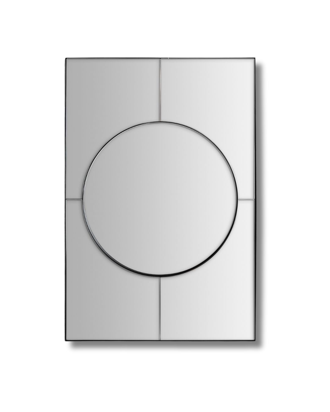 Stačiakampio formos veidrodis ploni juodu rėmeliu