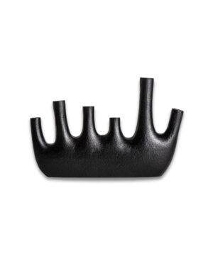 Juoda netaisyklingos formos kermikinė vaza