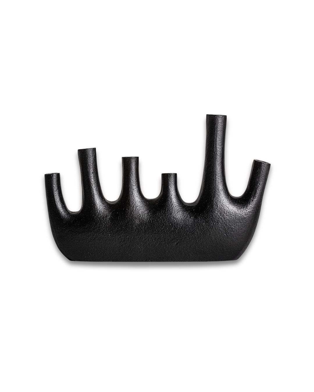 Juoda netaisyklingos formos kermikinė vaza