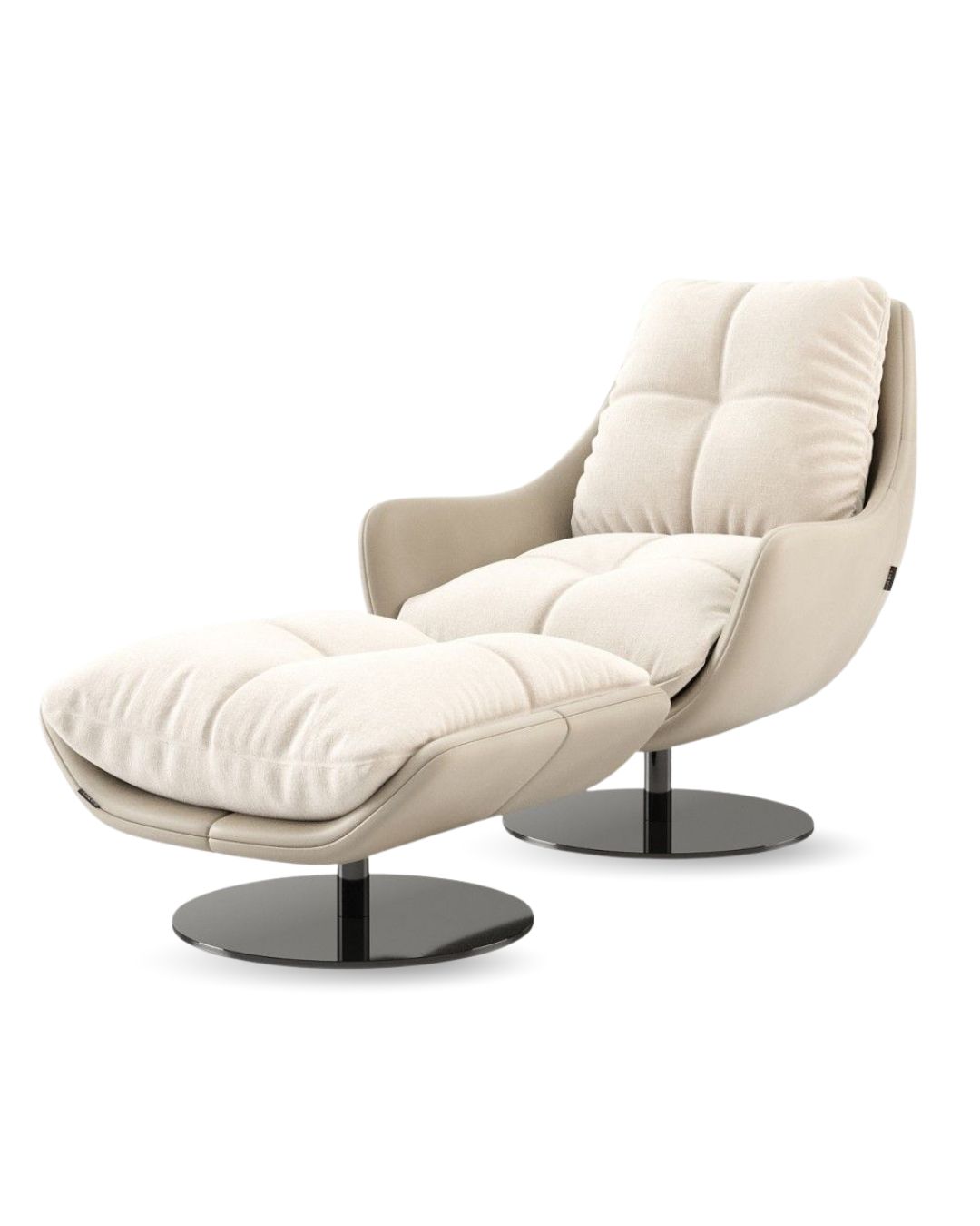 Minkštas fotelis su pakoju, nuotrauka baltame fone