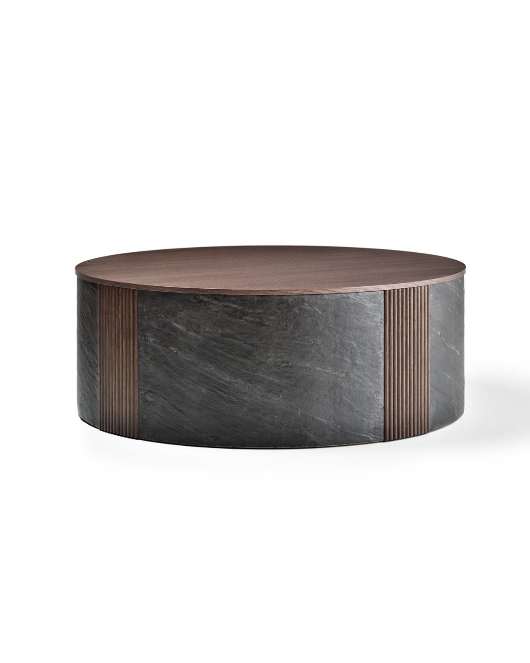 Kavos staliukų komplektas iš medžio ir akmens