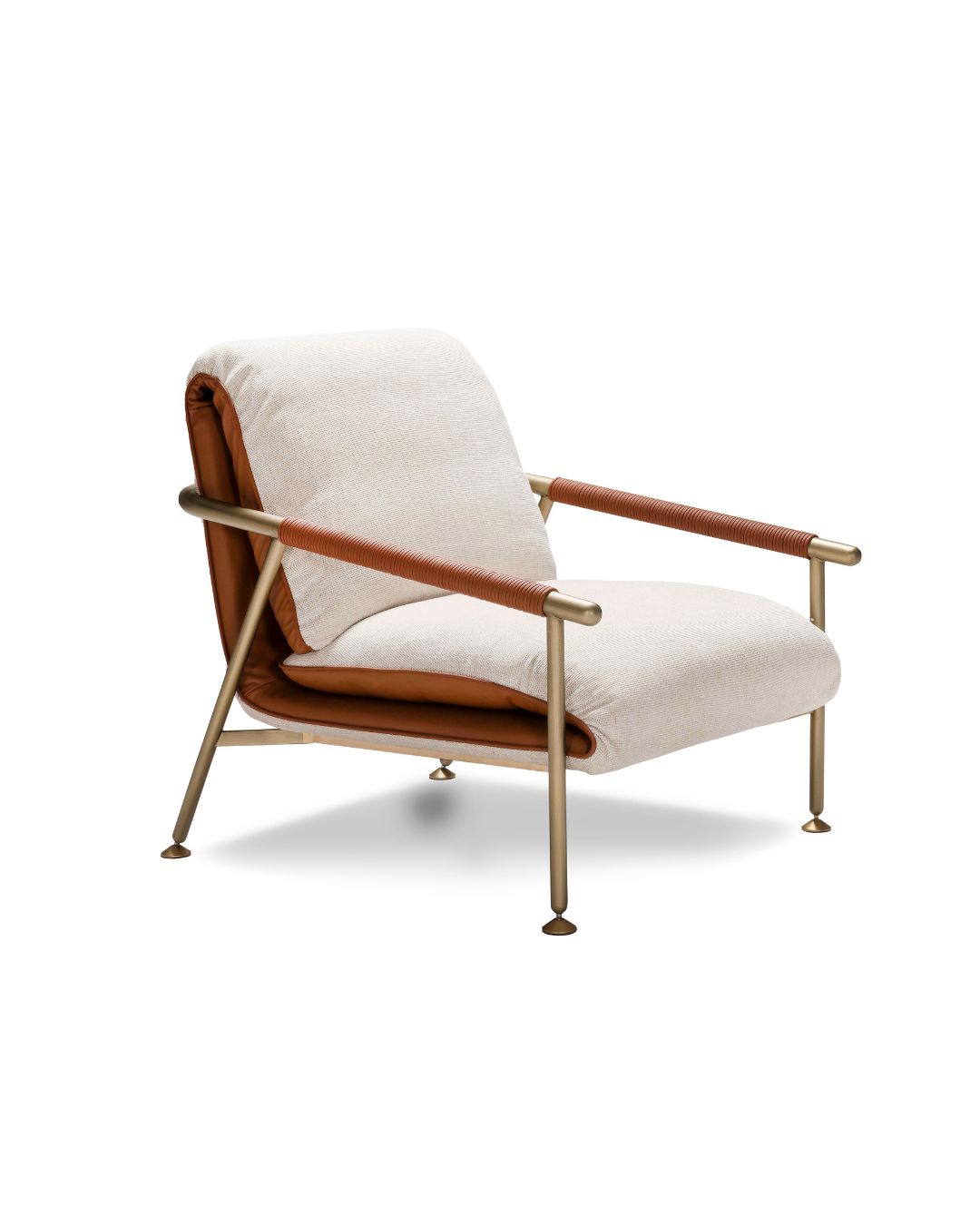 Art deco stiliaus baltas fotelis metalinėmis kojelėmis