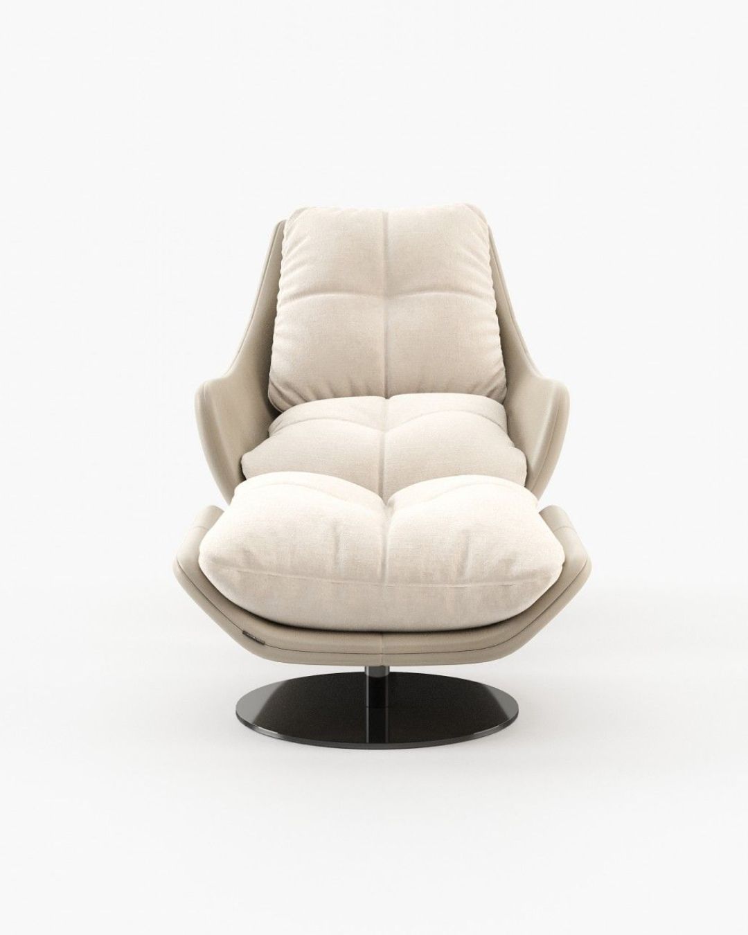 Minkštas fotelis su pakoju, nuotrauka baltame fone