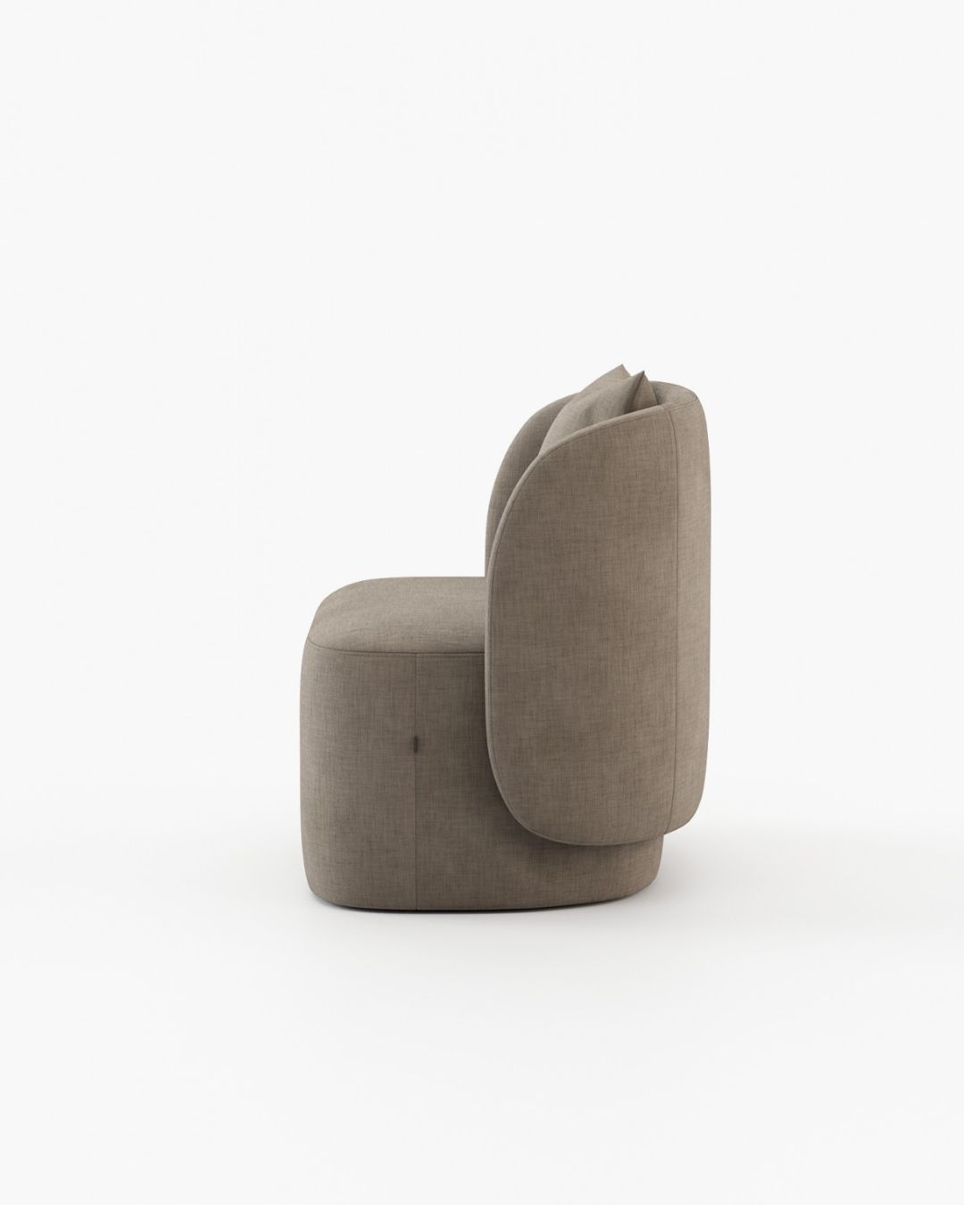 Modernaus dizaino rudos spalvos fotelis Leto, nuotrauka baltame fone