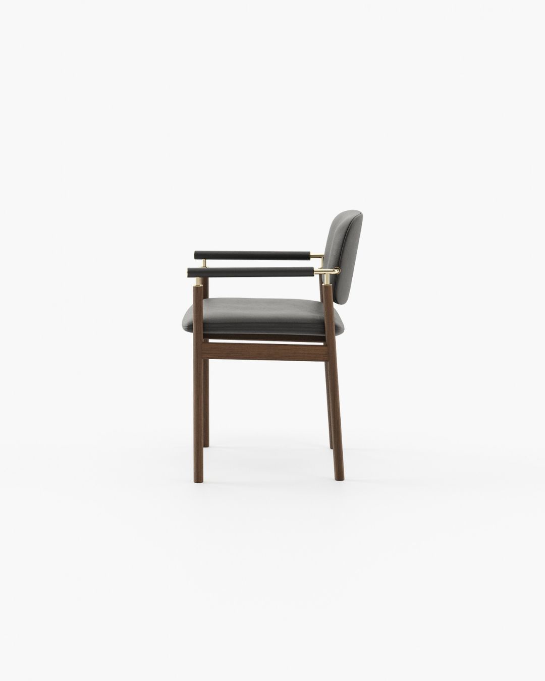 Valgomojo kėdė medinėmis kojelėmis ir porankiais