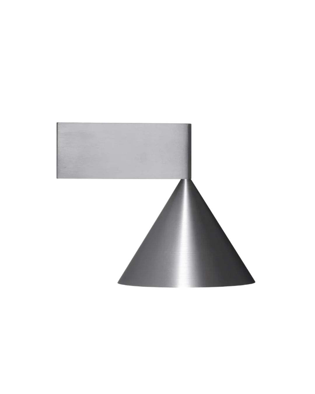 Sieninis šviestuvas Apollo 14 iš šlifuoto aliuminio – modernus, konusinės formos dizainas, montuojamas ant sienos