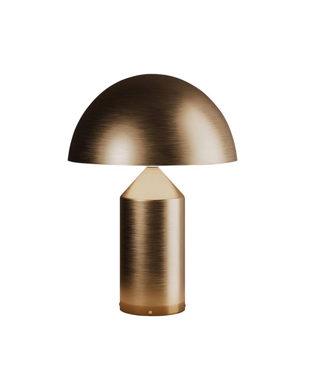 Grybo formos auksinis šviestuvas baltame fone