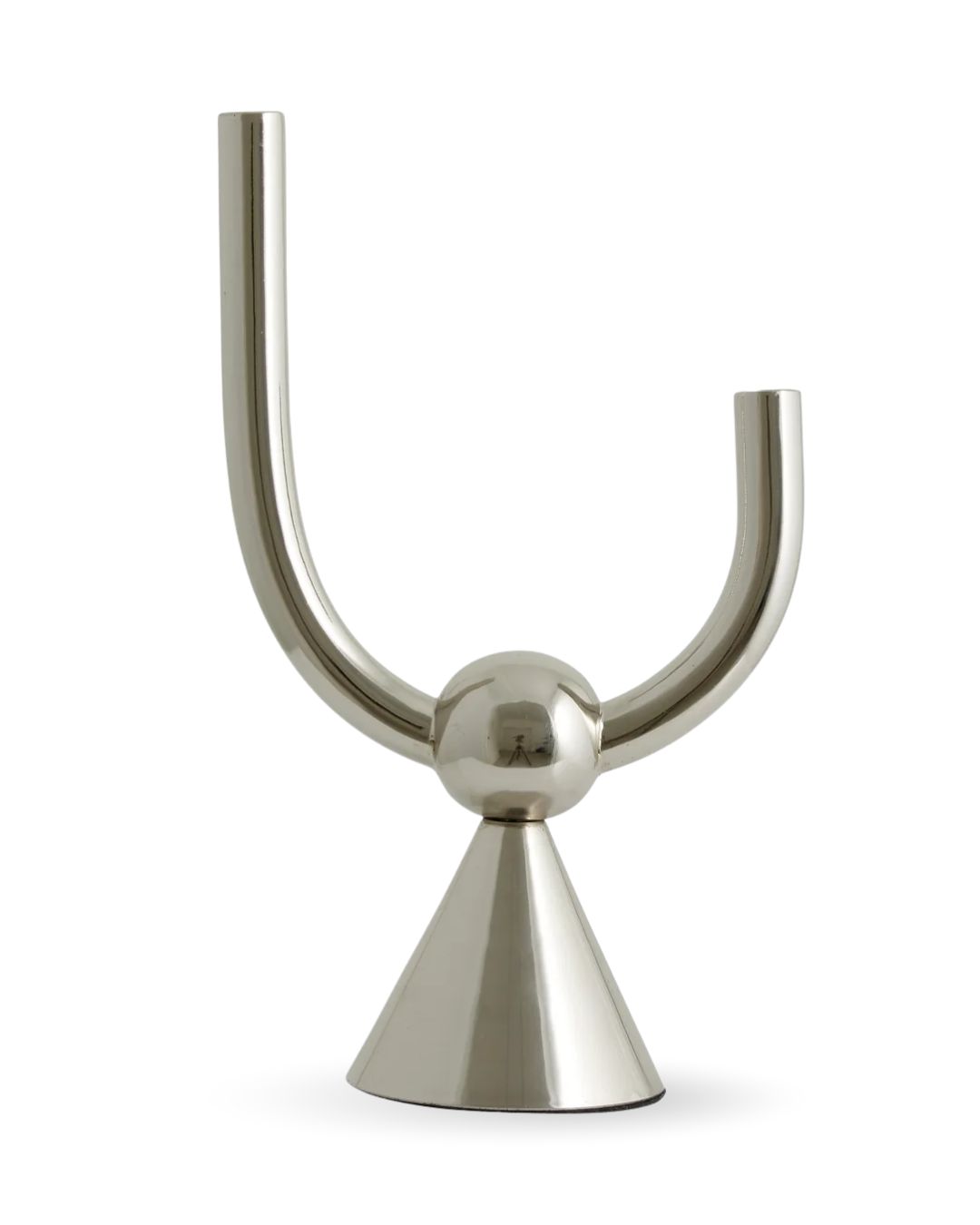 Chromo spalvos minimalistinio dizaino žvakidė