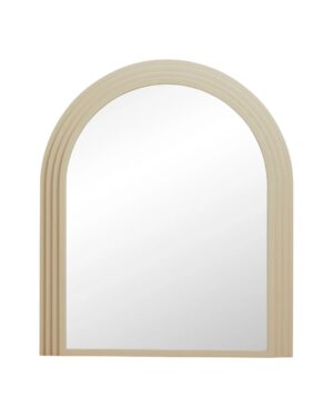 Arkos formos veidrodis su smėlio spalvos rėmu