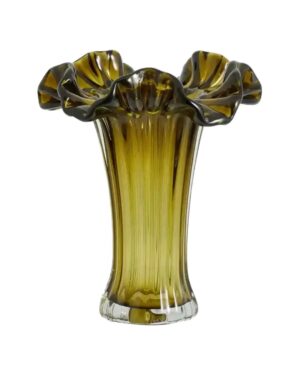 Žalios spalvos stiklinė vaza