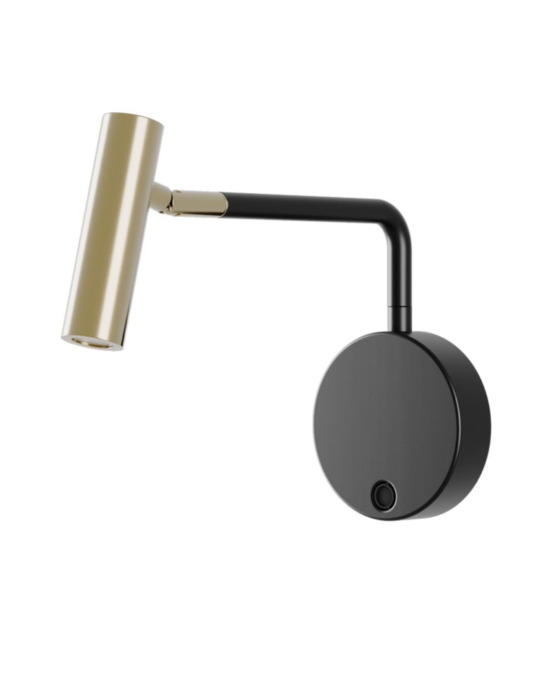 Kraipomas sieninis šviestuvas su juoda matine baze ir aukso spalvos gaubtu