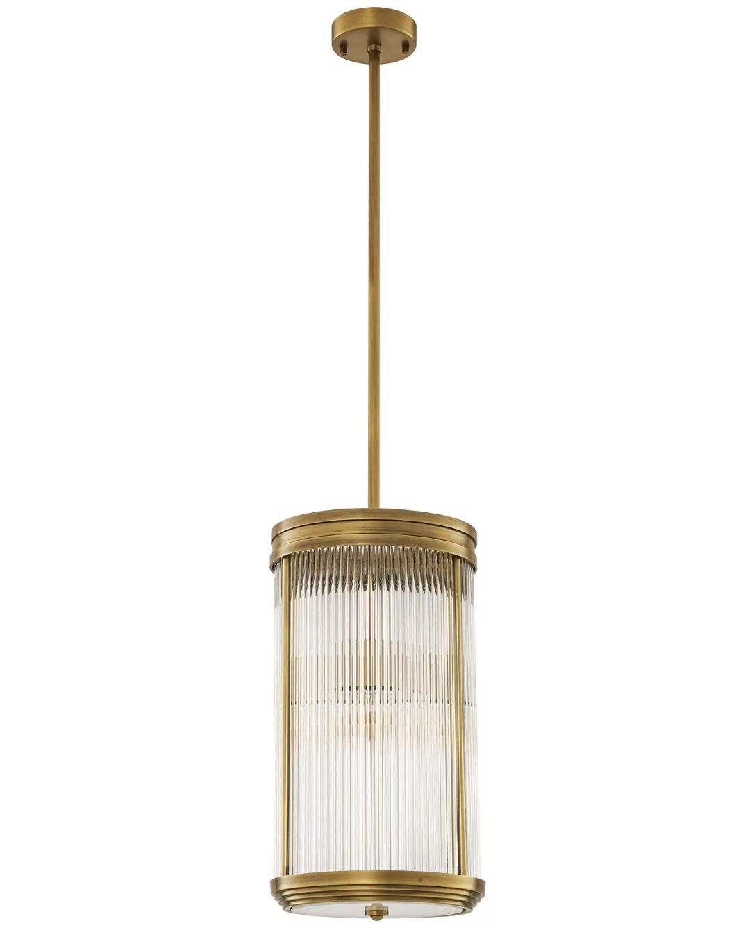 Pakabinamas klasikinio dizaino šviestuvas su sendinto žalvario apdaila