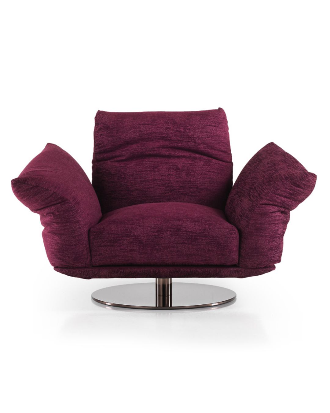 Raudonos spalvos didelis fotelis su reguliuojamais porankiais ir nugaros atlošu