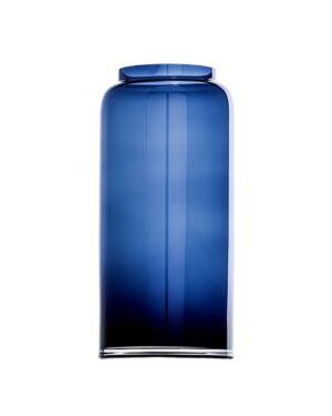 Mėlyna tonuoto stiklo aukšta vaza