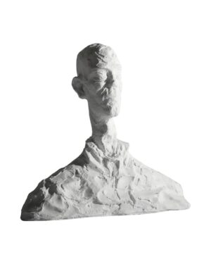 Baltos spalvos vyro biusto skulptūra iš rezino