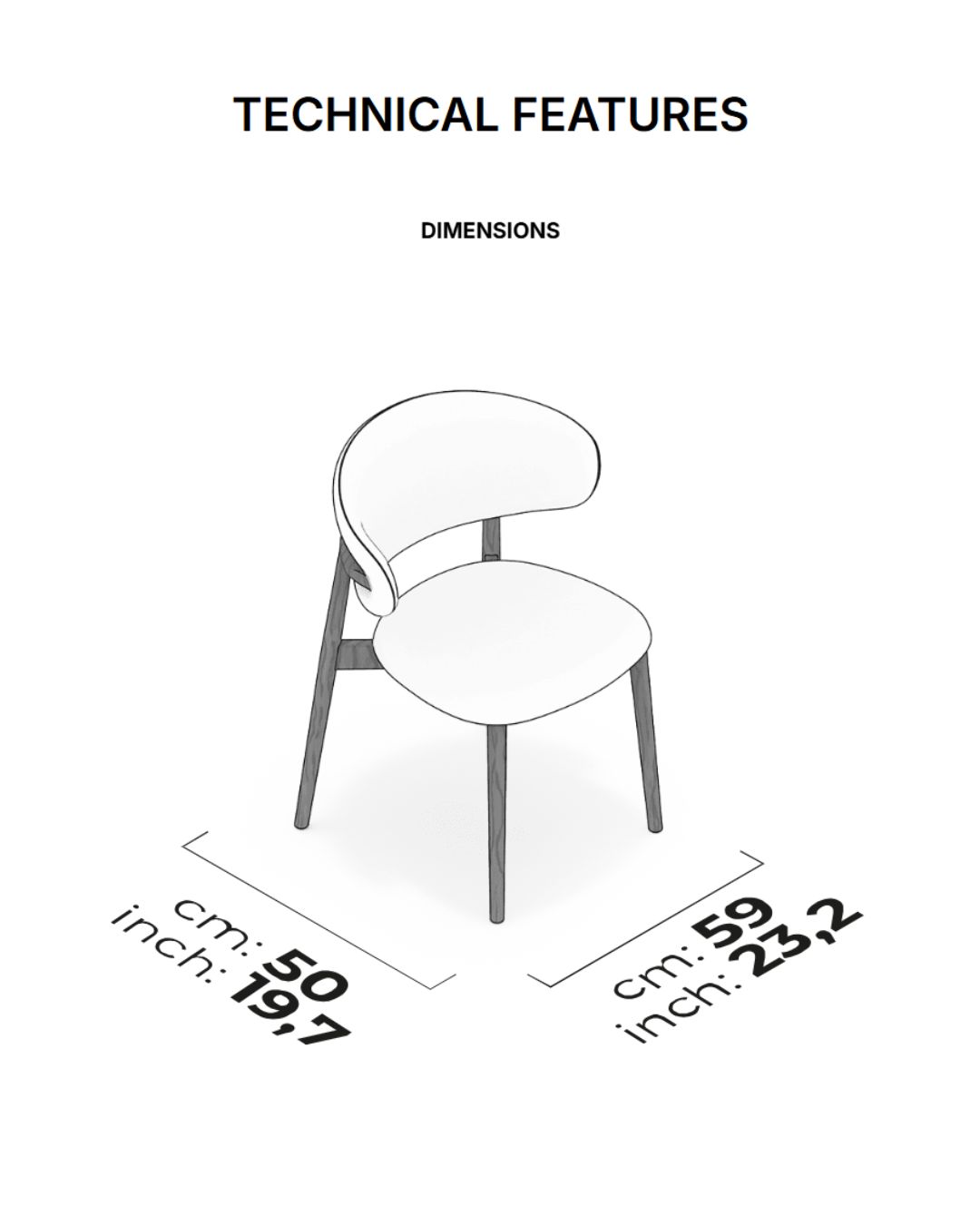 BARCELONA kėdė - brėžinys