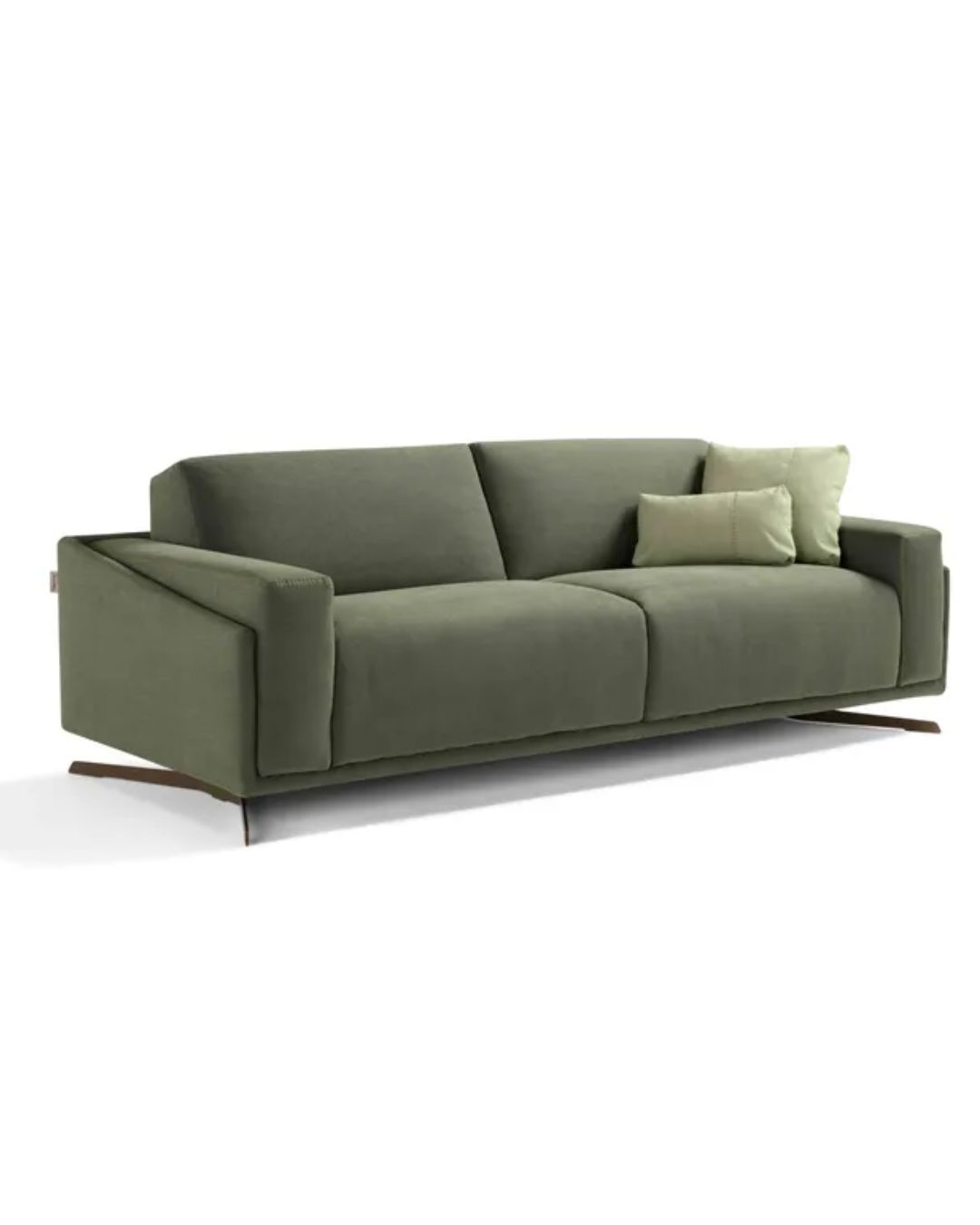 Tamsiai žalios spalvos dvivietė modernaus dizaino sofa-lova