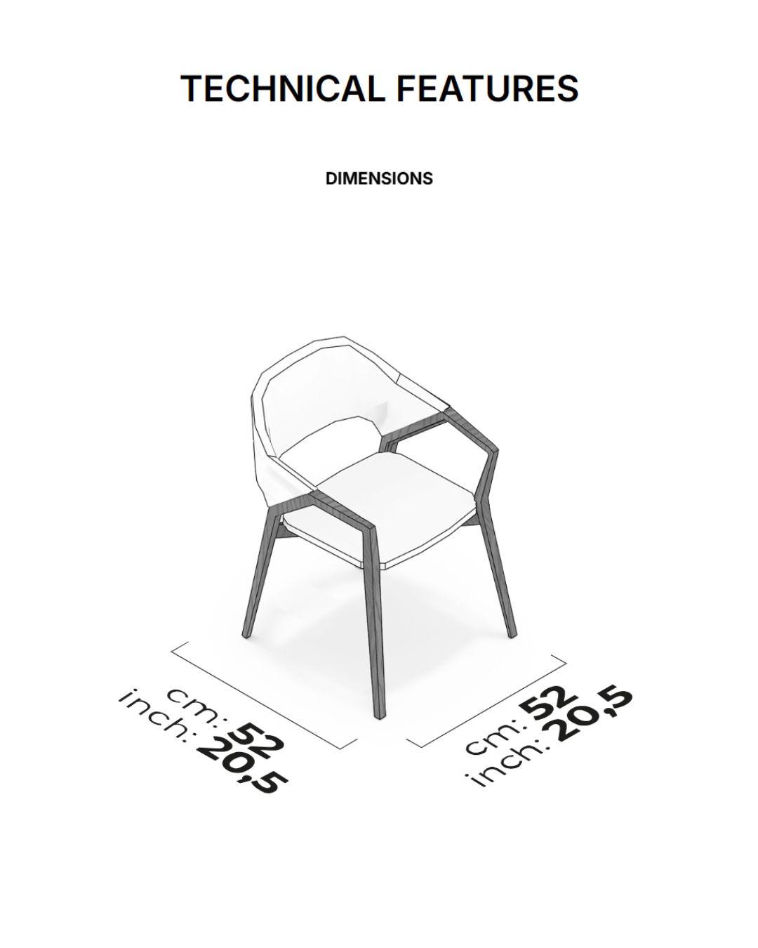 KENDO kėdė - brėžinys