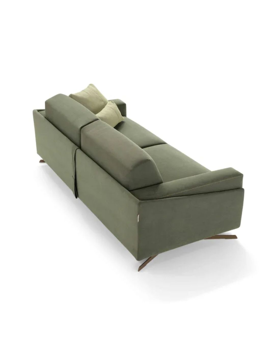 Tamsiai žalios spalvos dvivietė modernaus dizaino sofa-lova