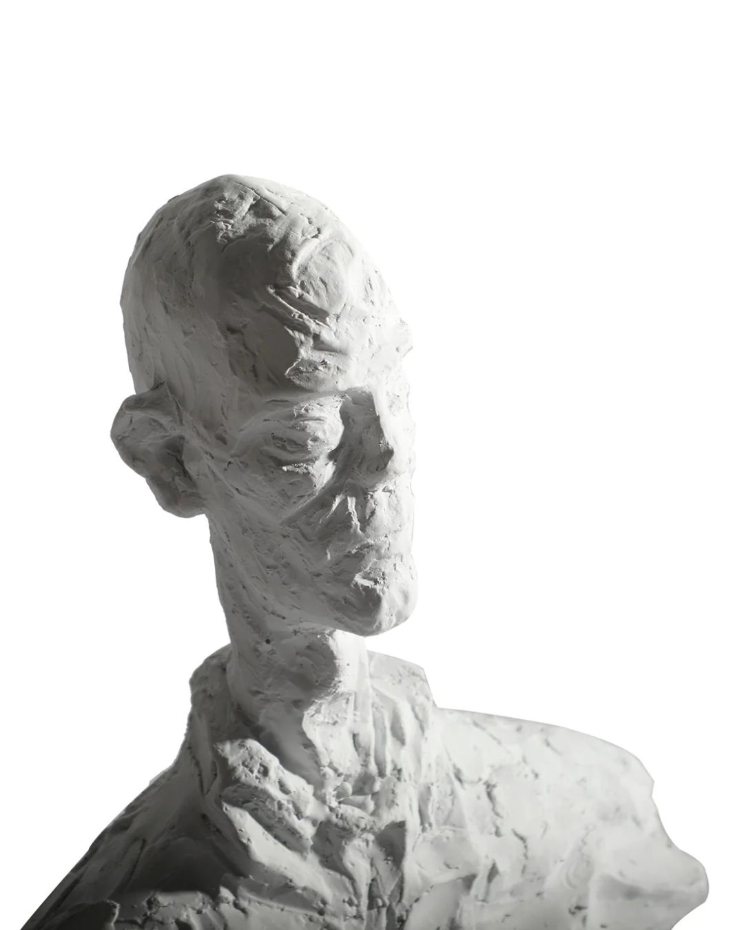 Baltos spalvos vyro biusto skulptūra iš rezino