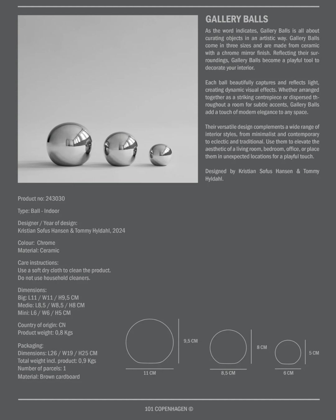 Gallery Balls - techninė specifikacija