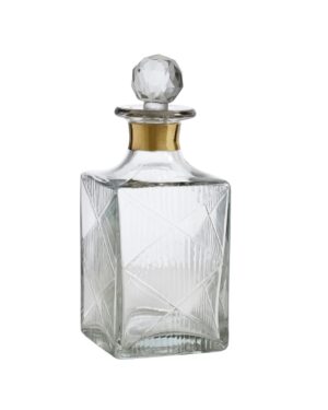 Elegantiškas stačiakampio formos su aukso spalvos juosta bei deimanto stiliaus dekoru