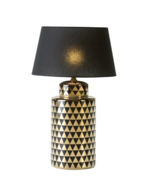 Stalinis šviestuvas su juodu gaubtu ir keramikiniu korpusu (aukso/juoda spalva)