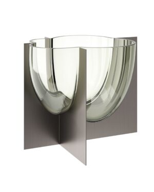 Prabangi vaza iš murano stiklo šlifuoto žalvario korpusu