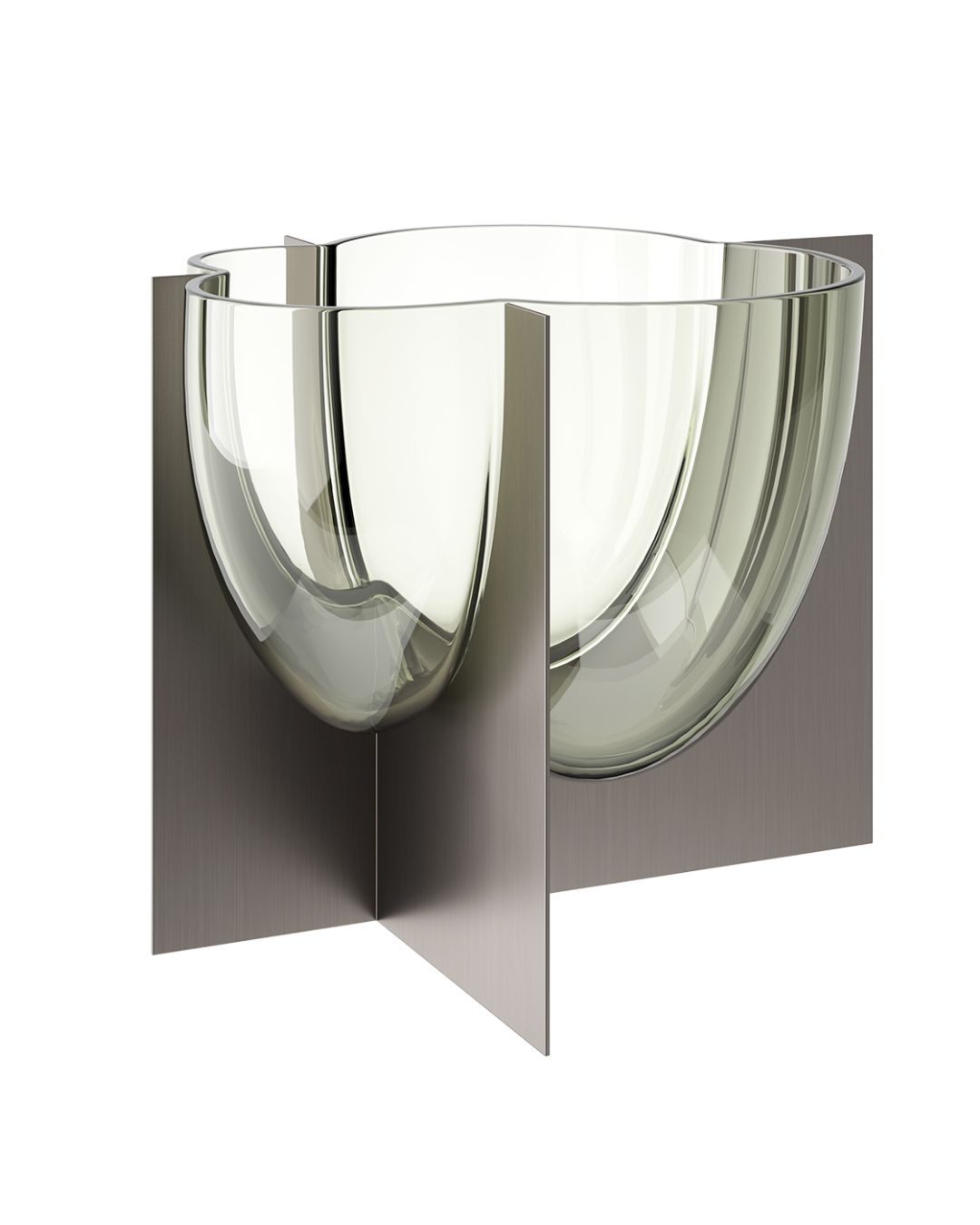 Prabangi vaza iš murano stiklo šlifuoto žalvario korpusu