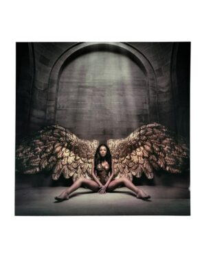 Moters su sparnais paveikslas