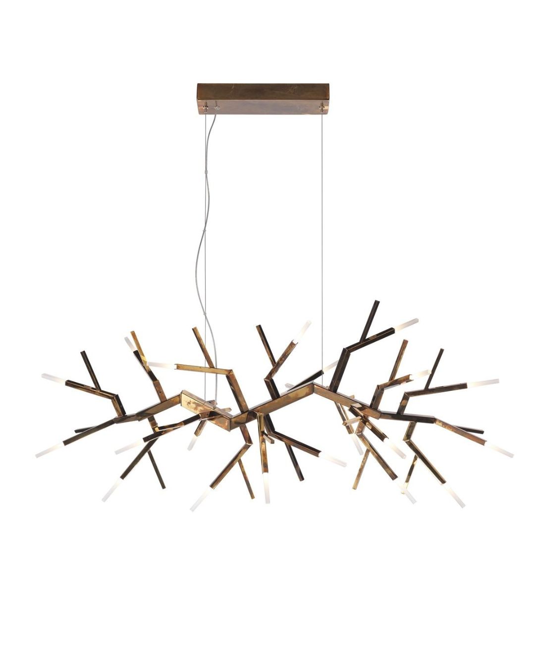 Sendinto aukso pakabainamas šviestuvas su daug šakelių, kaip koralas