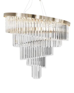 Prabangus pakabinamas sietynas su daug stiklo