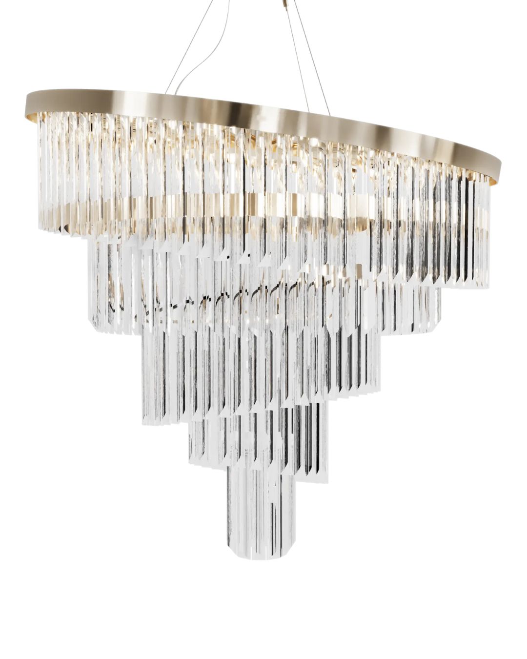 Prabangus pakabinamas sietynas su daug stiklo