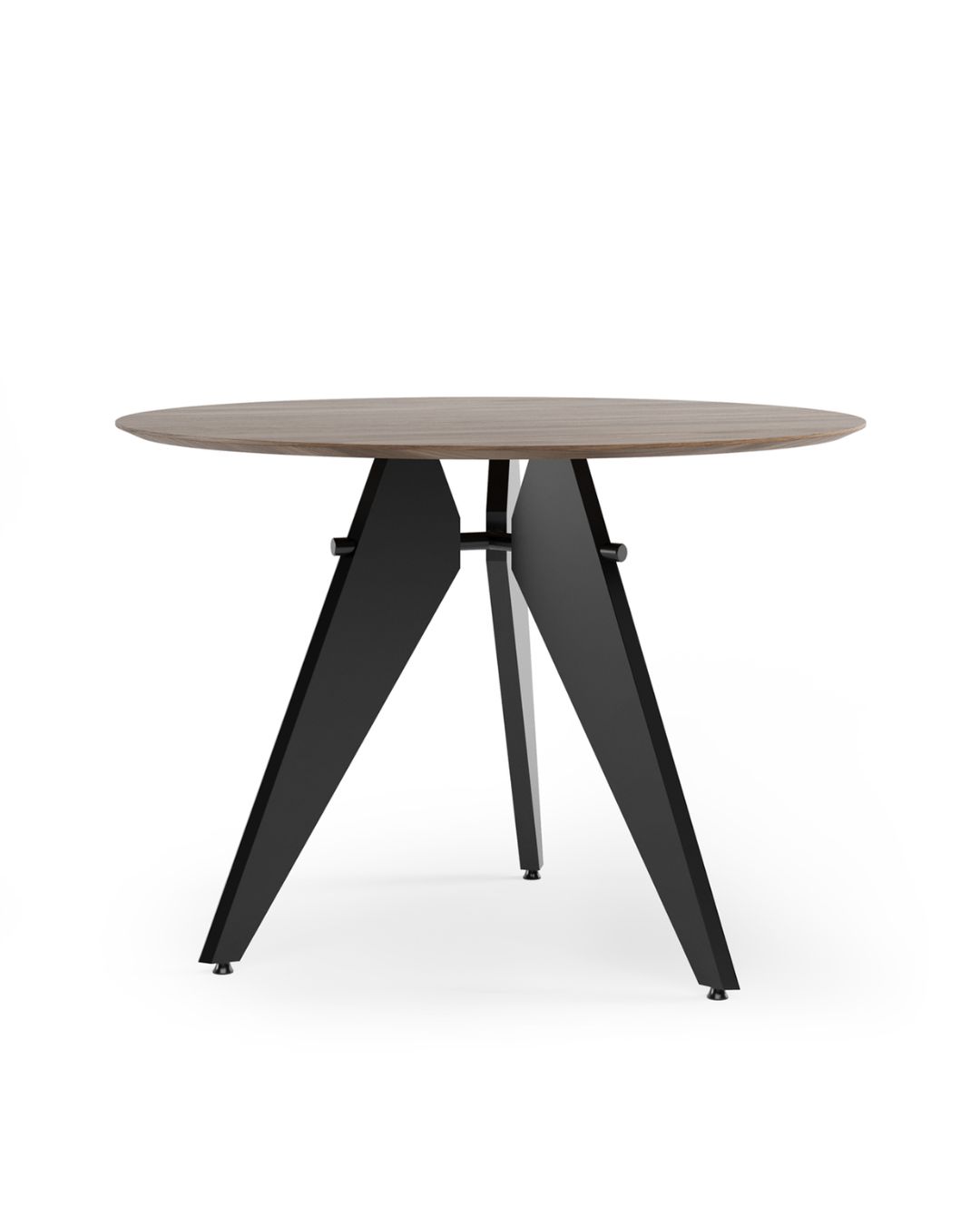 Adada valgomojo stalas stalas su juodomis metalinėmis kojelėmis ir mediniu stalviršiu