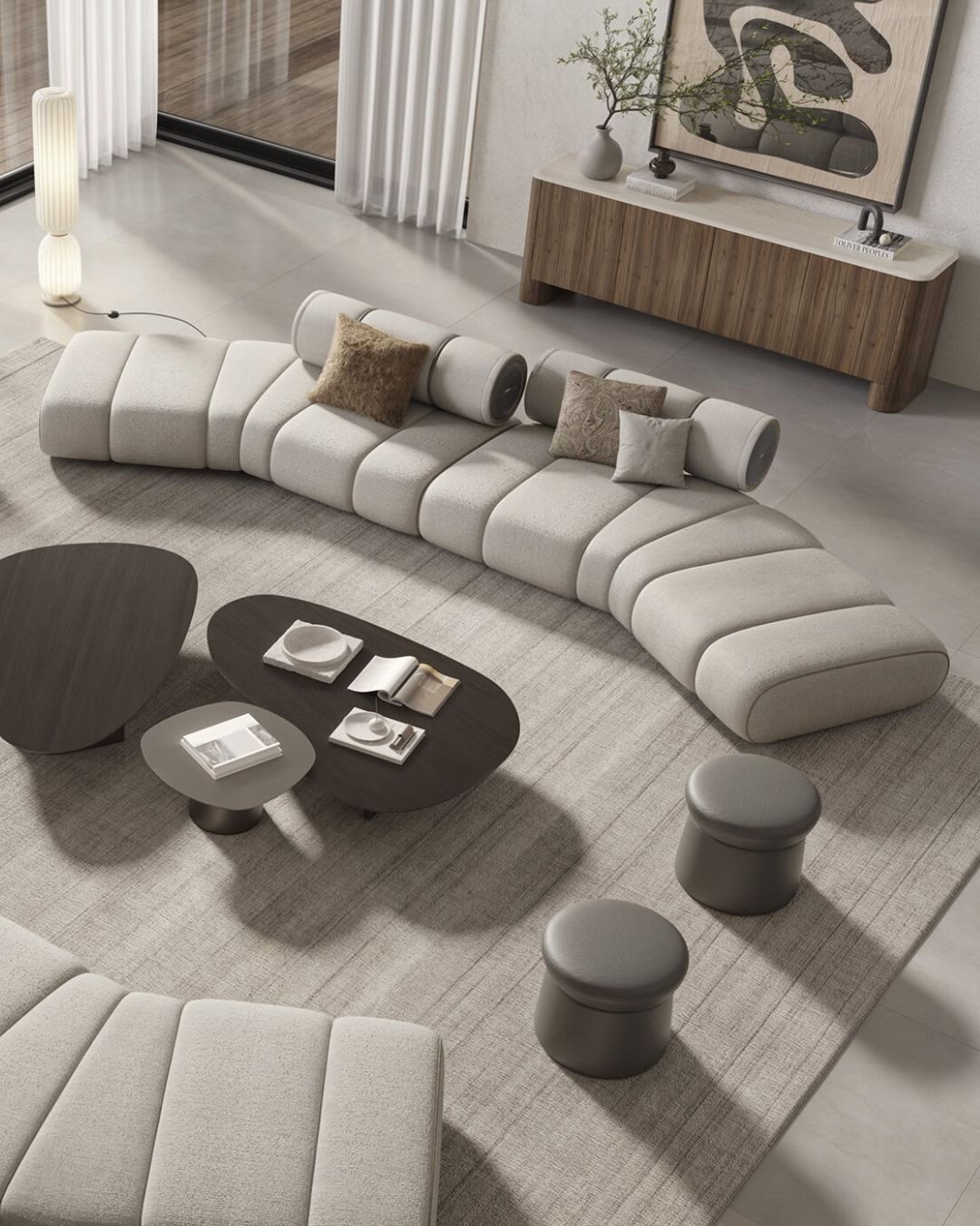 Modulinė sofa Orion su pilku audiniu