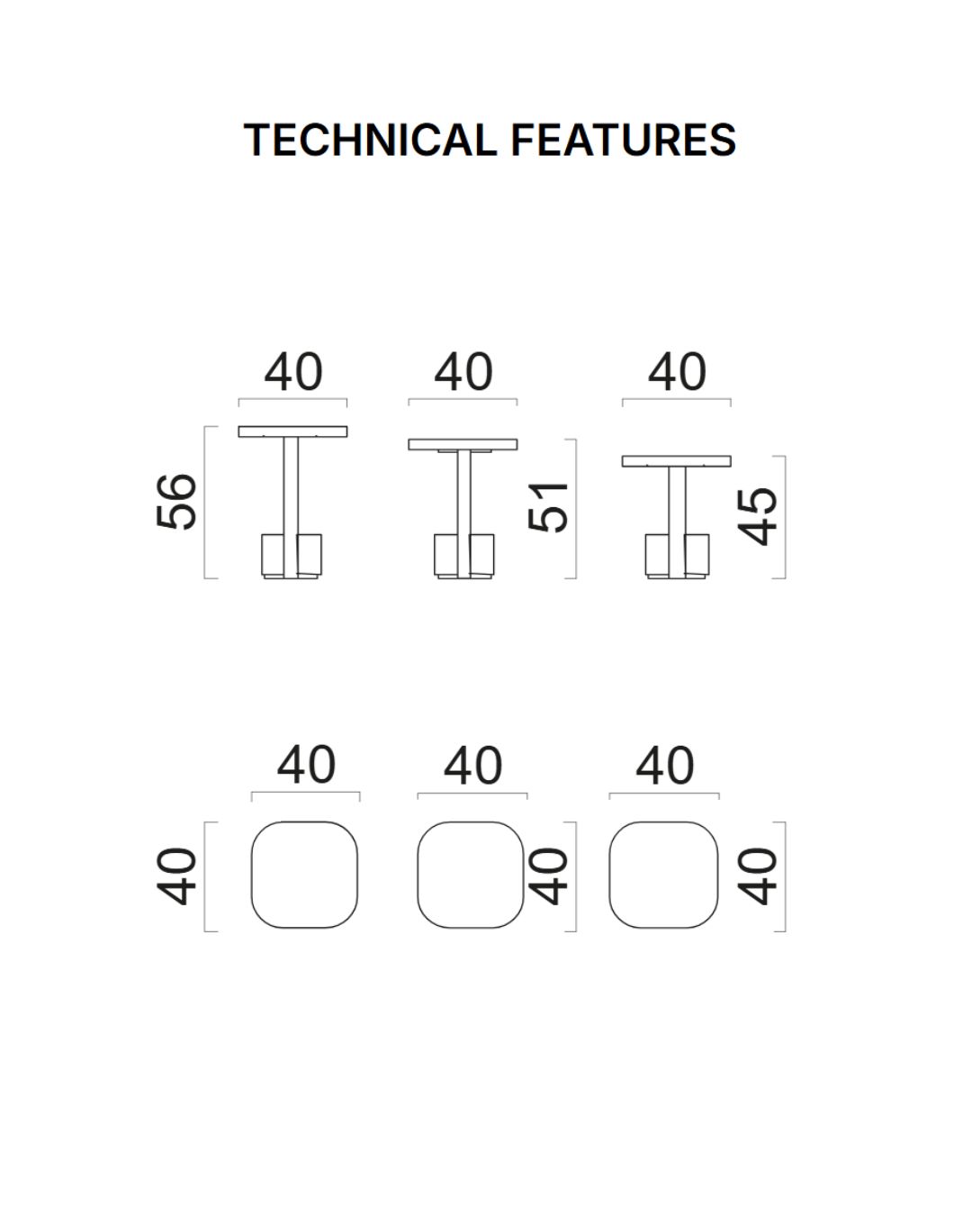 Allegro kavos staliukų komplektas - techninė informacija