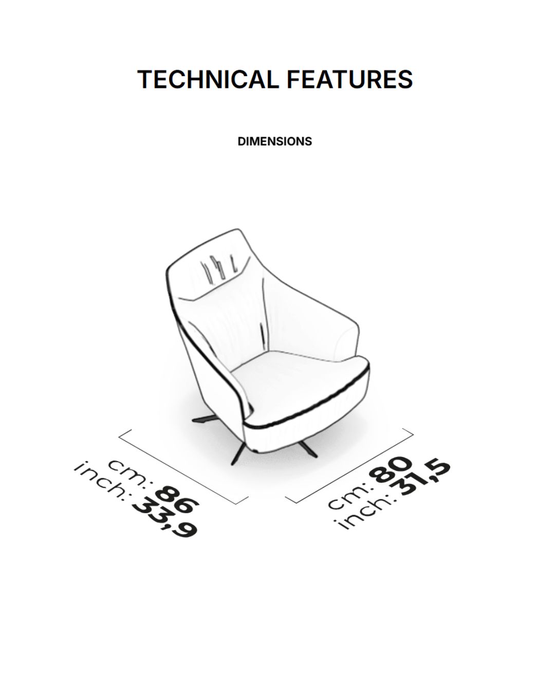 Piri fotelis - techninė informacija