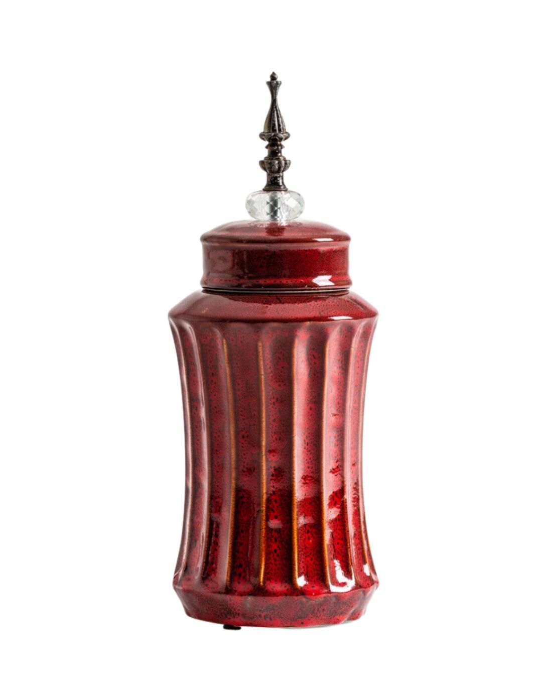 Išskirtinė ryškiai radonos spalvos vaza su dangteliu