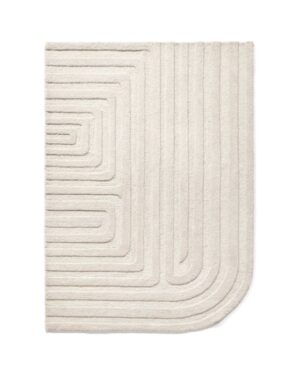 Abstrakčių formų šviesus kilimas