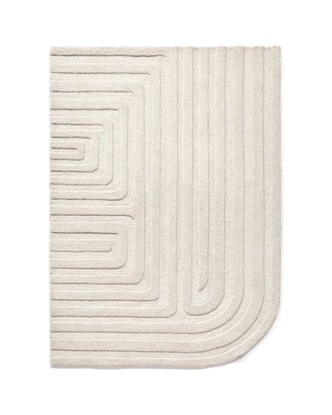 Abstrakčių formų šviesus kilimas