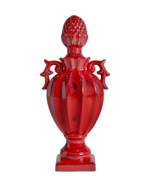 Išskirtinė ryškiai radonos spalvos vaza su dangteliu