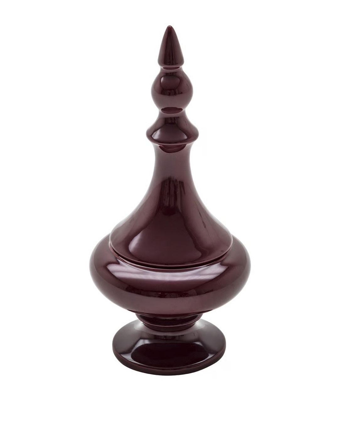 Keramikinis indas su su dangteliu, lakuoto bordo spalvos paviršiumi