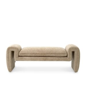 Tondo S suoliukas iš Eichholtz aptrauktas smėlio spalvos audiniu