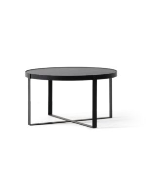 Minimalistinio dizaino apvalus kavos staliukas aukštomis metalinėmis kojelėmis