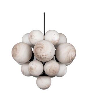 Prabangus pakabinamas šviestuvas Nova, kuris atrodo kaip vynuogių kekė. Šviestuvas sudarytas iš skirtingų dydžių marmurinių gaubtų.