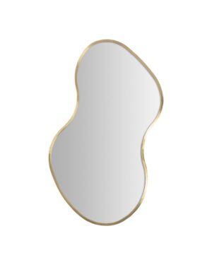 Netaisyklingos formos veidrodis su auksiniu rėmeliu